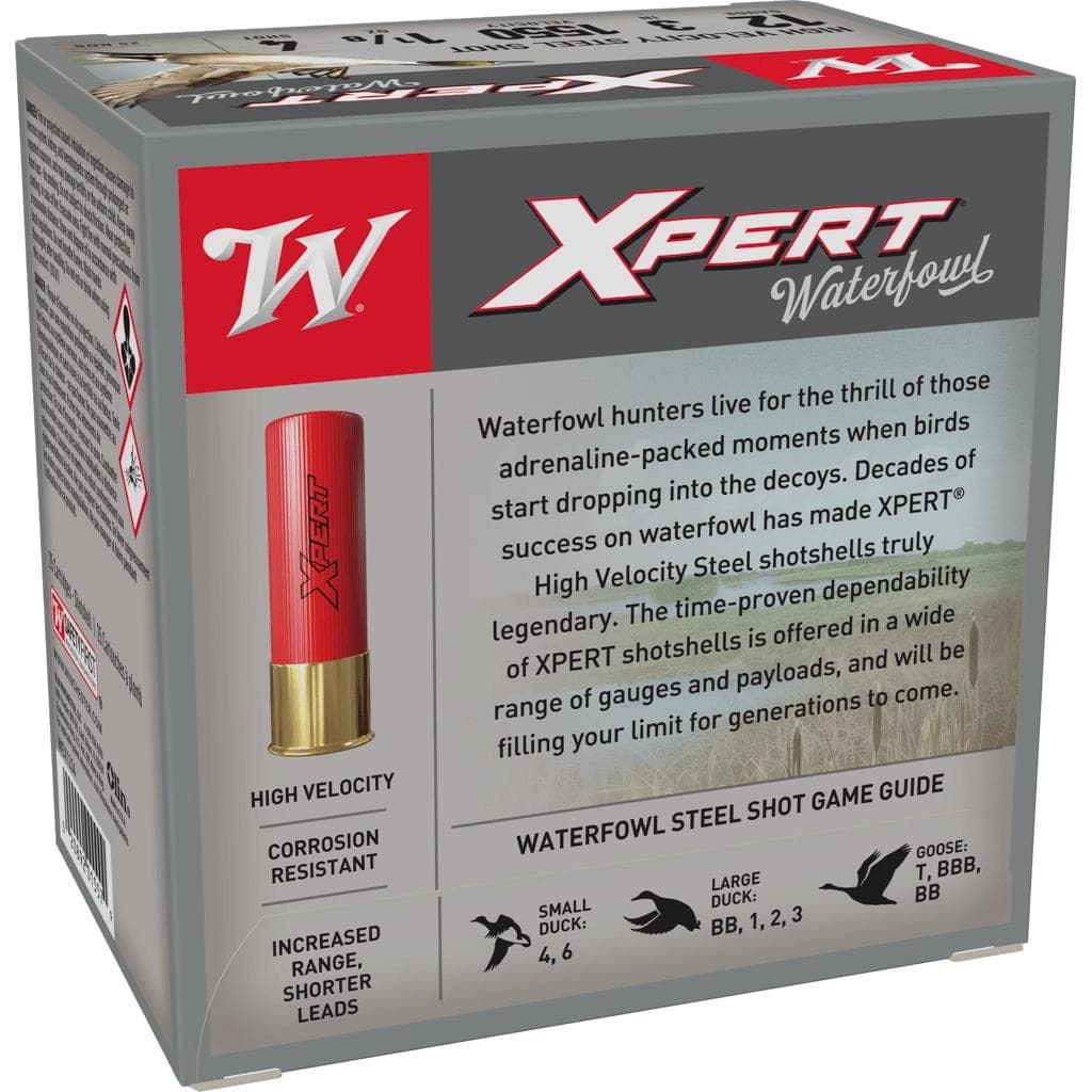 Winchester Xpert High-Velocity Steel Shotshells 12 ga 3" 1-1/8 oz 1550 fps #4 25/ct
