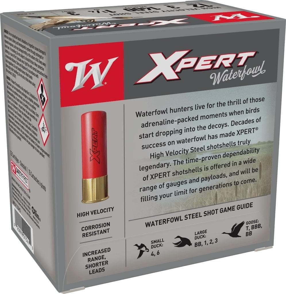 Winchester Xpert High-Velocity Steel Shotshells 12 ga 3" 1-1/4 oz 1400 fps #3 25/ct