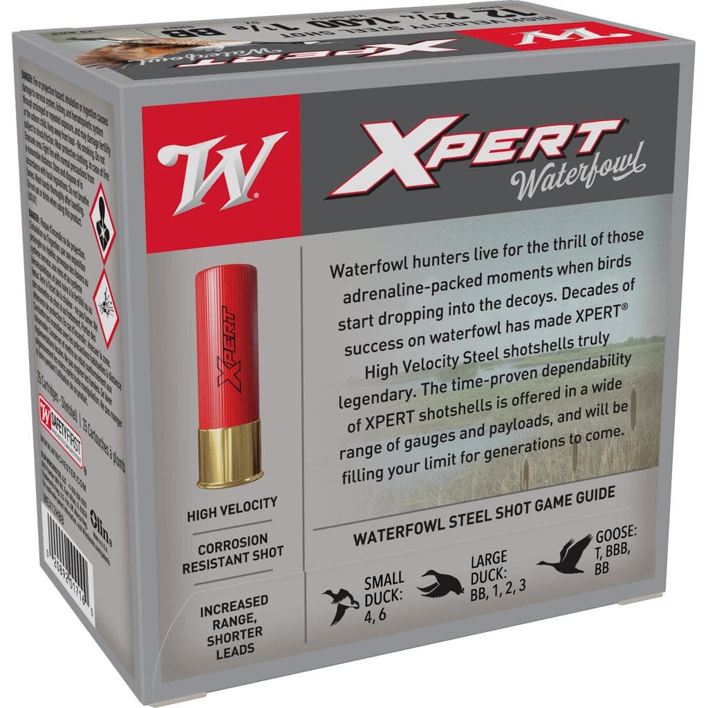 Winchester Xpert High-Velocity Steel Shotshells 12 ga 2-3/4" 1-1/8 oz 1400 fps #BB 25/ct