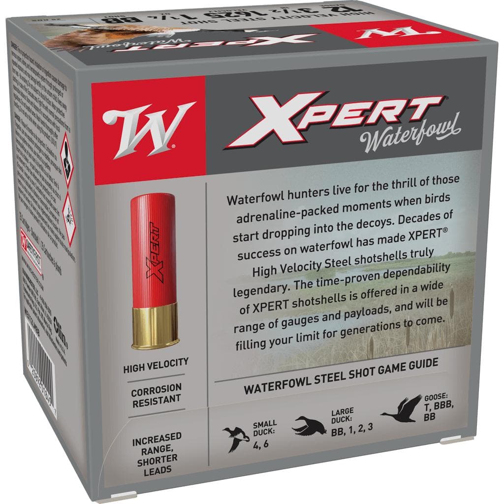 Winchester Xpert High-Velocity Steel Shotshells 12 ga 3-1/2" 1-1/4 oz 1625 fps #BB 25/ct