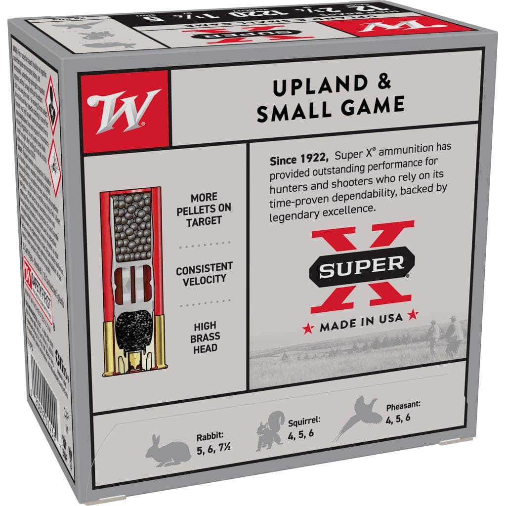 Winchester Super X Upland & Small Game Shotshells 12ga 2-3/4" 1-1/4oz 1220 fps #5 25/ct