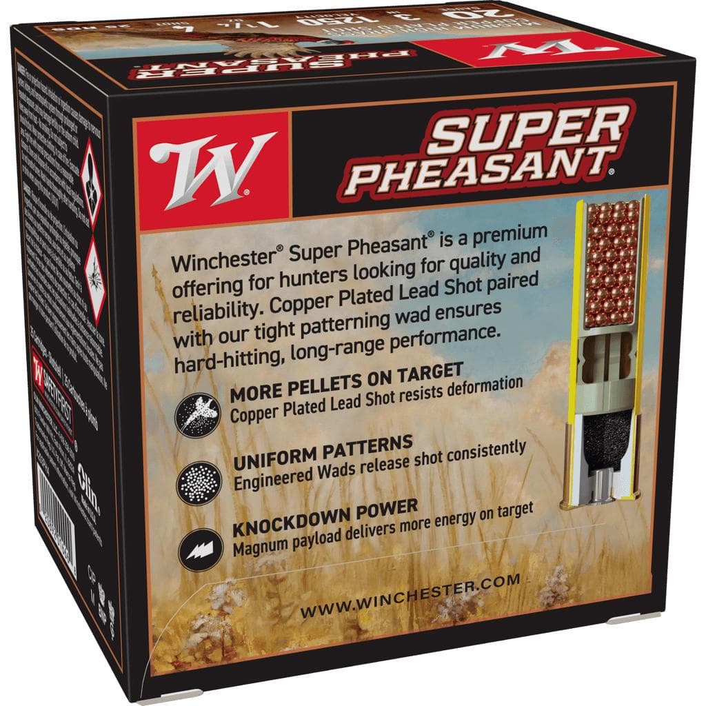 Winchester Super-X Super Pheasant Shotshells 20 ga 3" 1-1/4 oz 1250 fps #4 25/ct