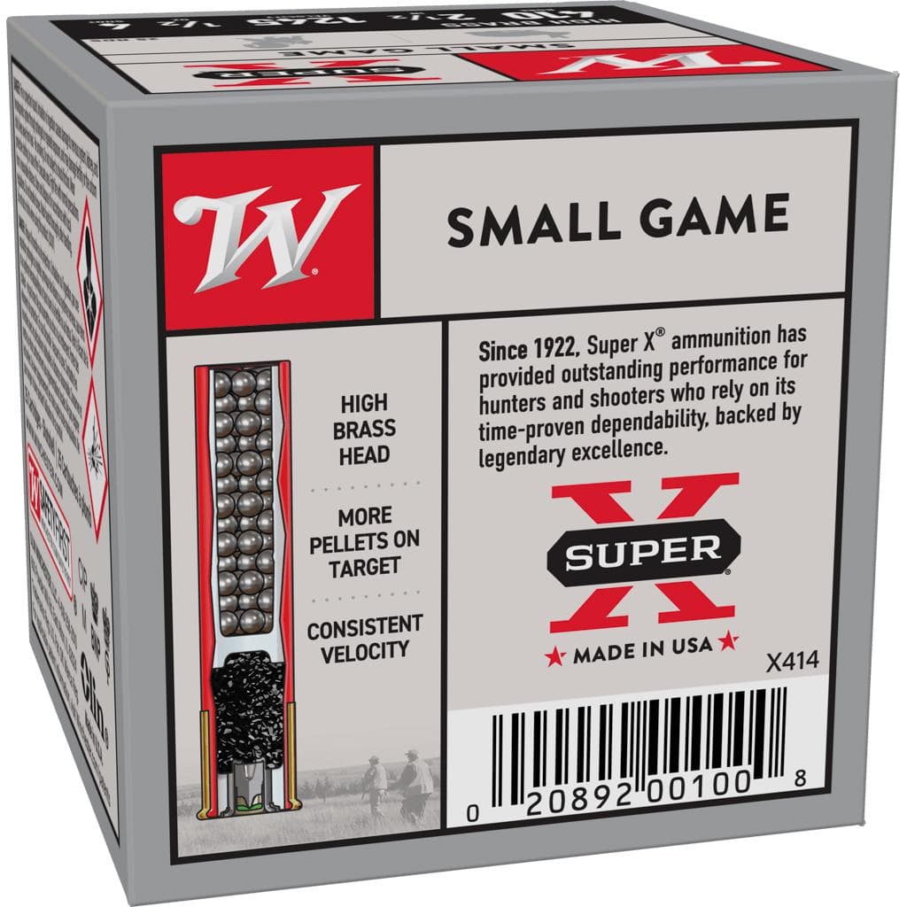 Winchester Super-X High-Brass Shotshells .410 ga 2-1/2" 1/2 oz 1245 fps #4 25/ct