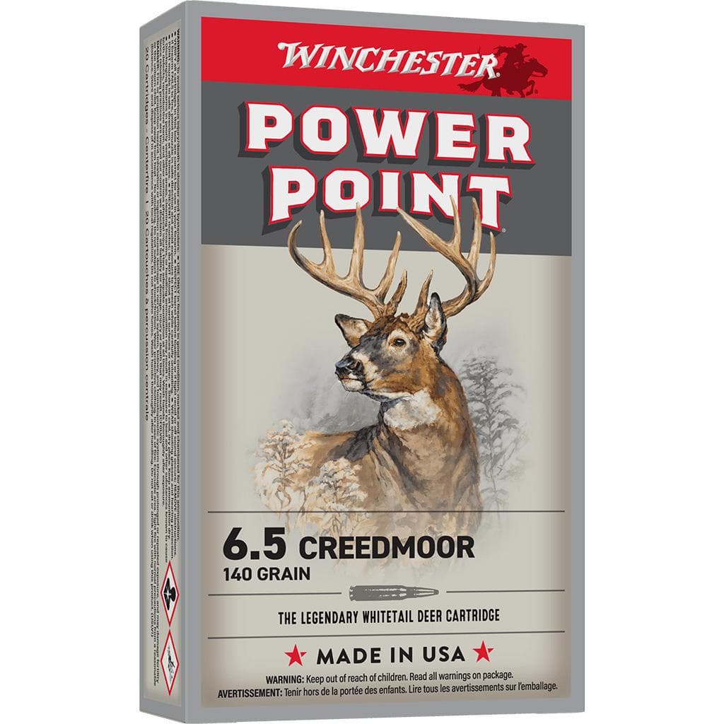 Winchester Power Point Rifle Ammunition 6.5 Creedmoor 140gr PSP 2730 fps 20/ct