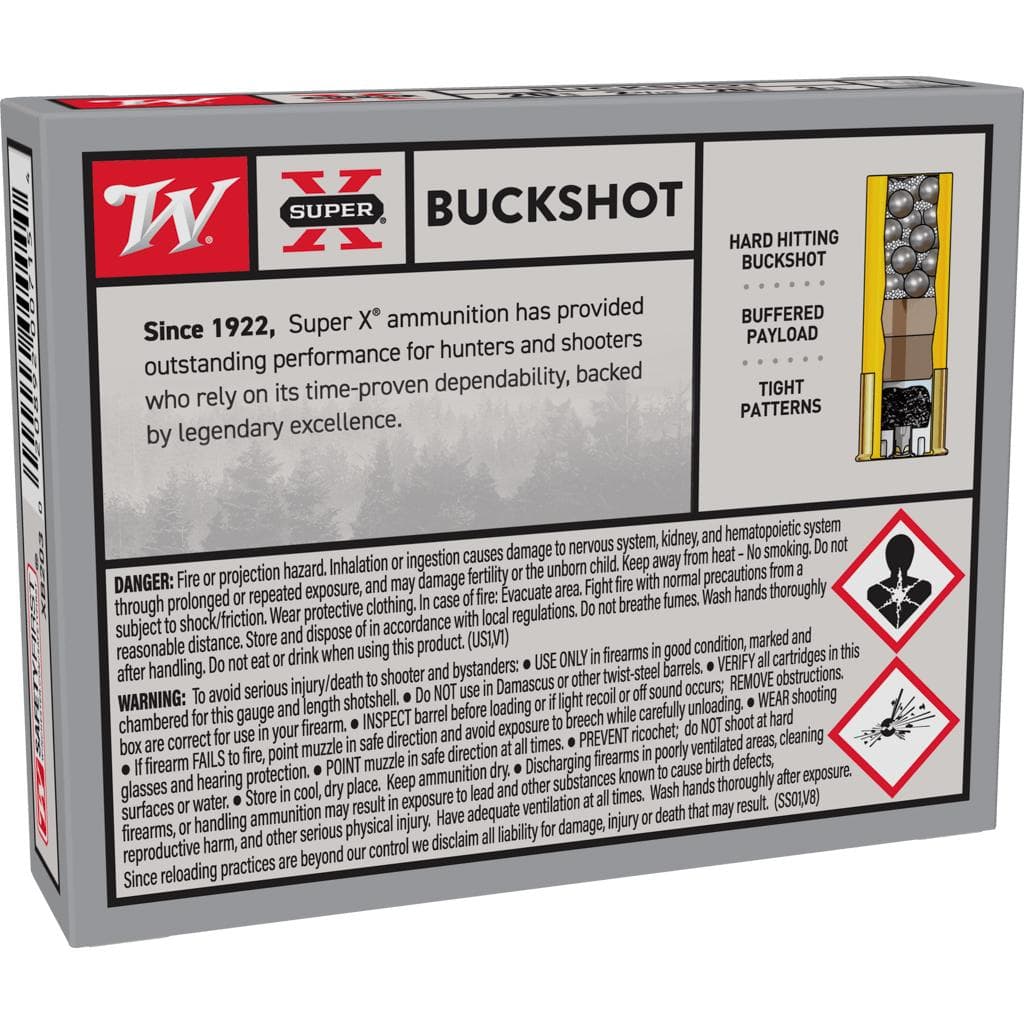 Winchester Super-X Buckshot Shotshells 20 ga 2-3/4" 1200 fps #3B 5/ct