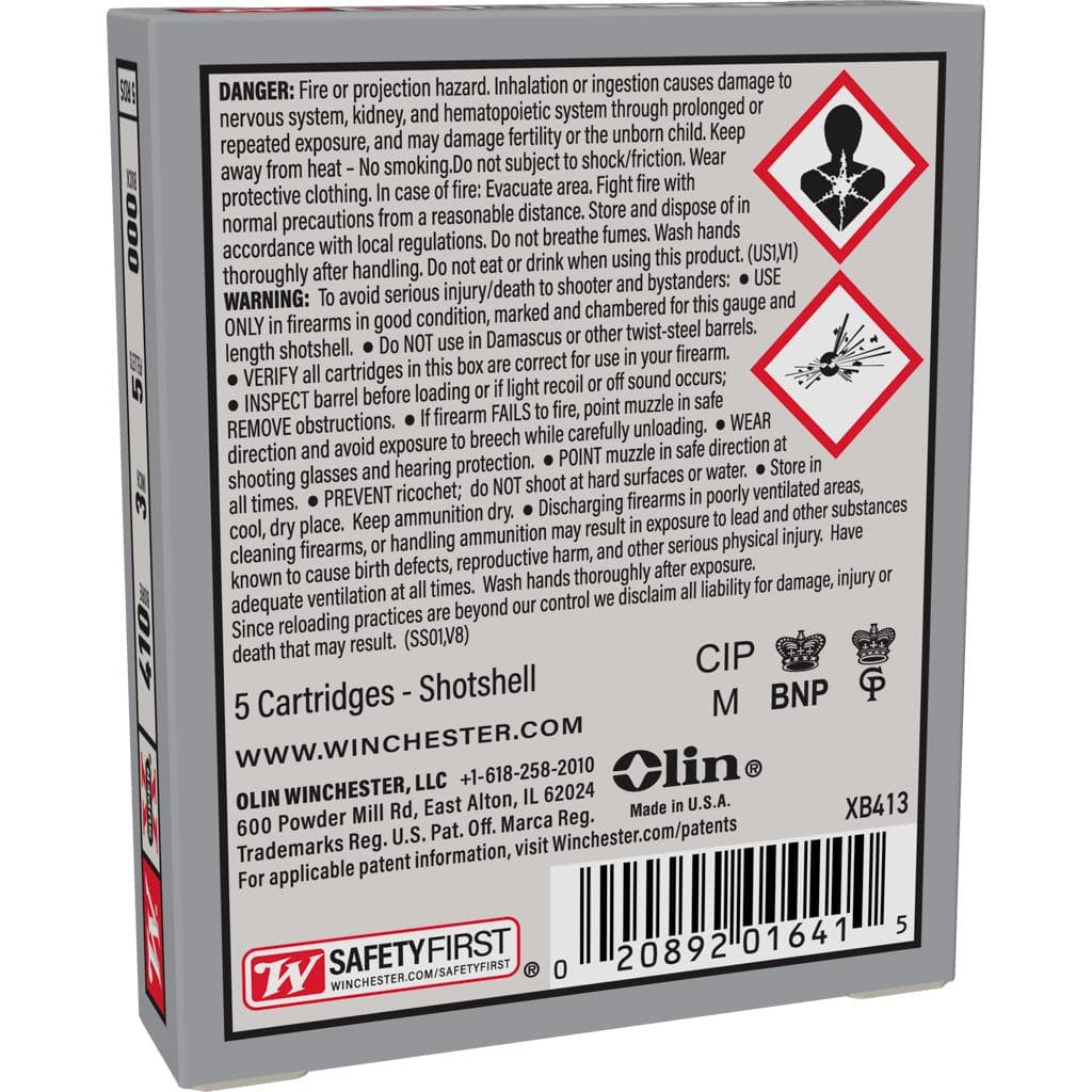 Winchester Super-X Buckshot Shotshells .410 ga 3" 1135 fps #000 5/ct
