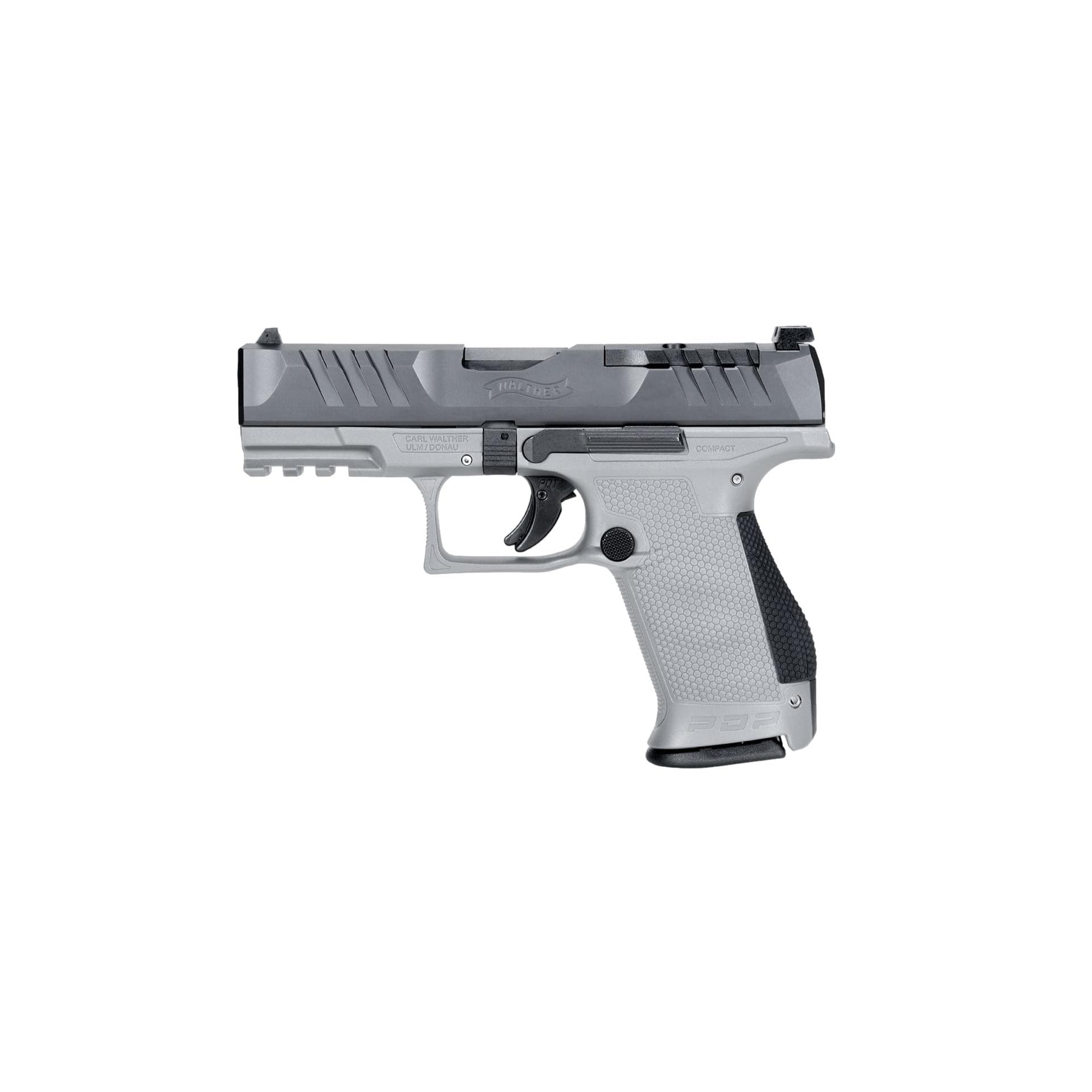 Walther Optic Ready PDP Compact Handgun 9mm Luger 15rd Magazine 4" Barrel Two-Tone Gray
