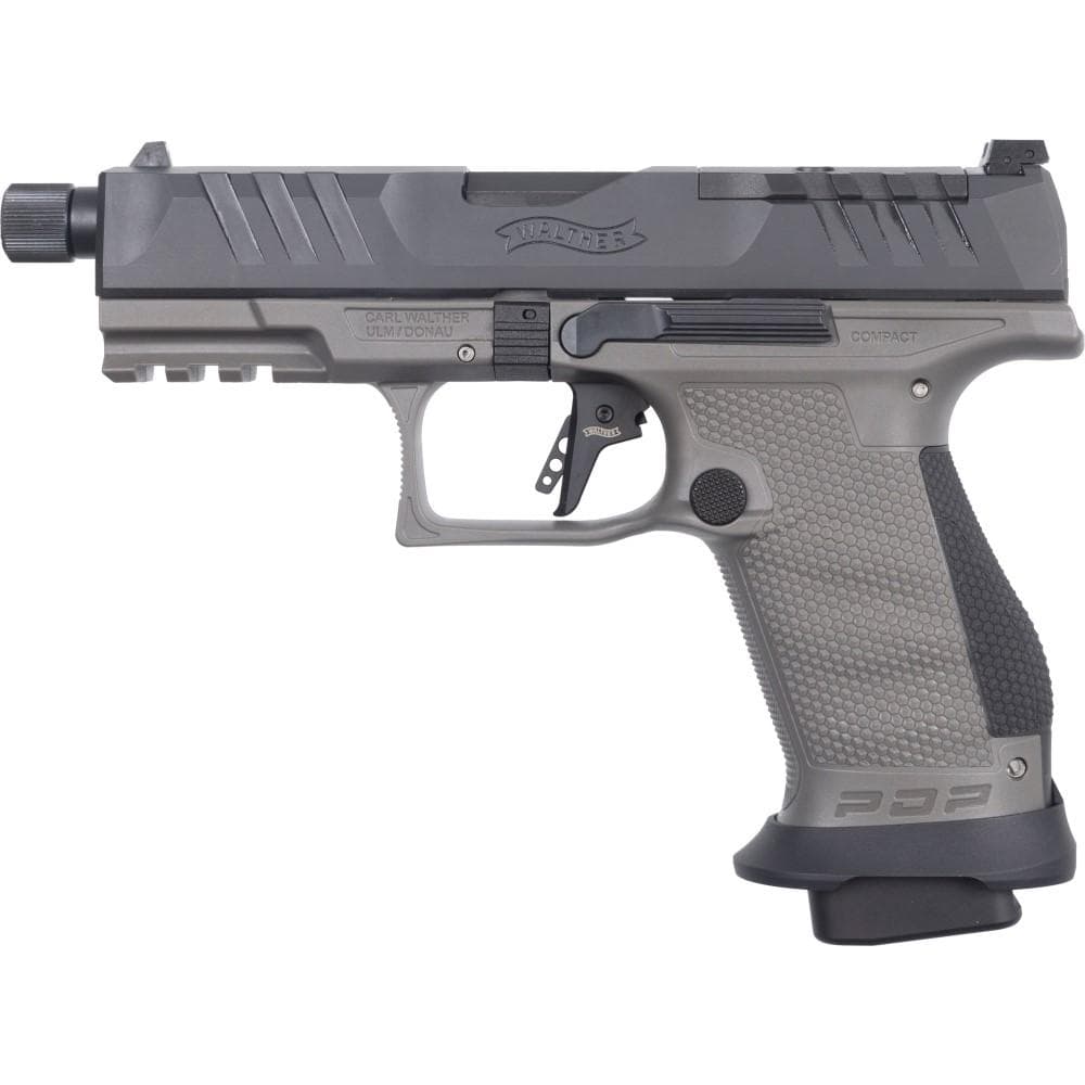 Walther PDP Compact Handgun 9mm Luger 18rd Magazines (3) 4.6" Barrel Tungsten Grey Optic Ready