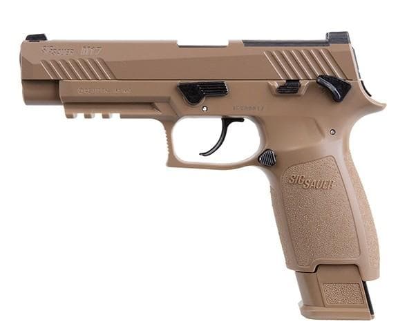 Sig Sauer Semi-automatic CO2-powered P320-M17 Air Pistol - 20rd Pellet Mag Coyote Tan