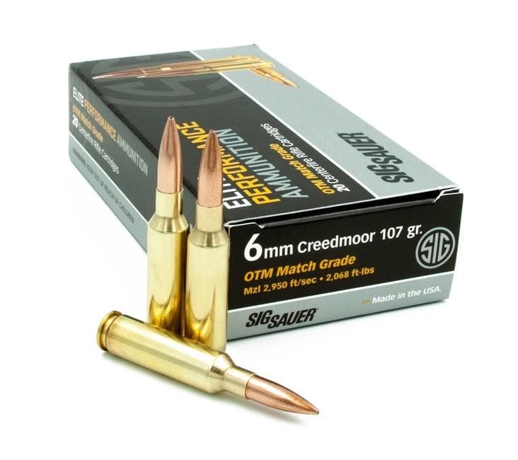 AMMO 6MM CREEDMOOR 107GR ELITE MATCH GRADE OTM BOX/20