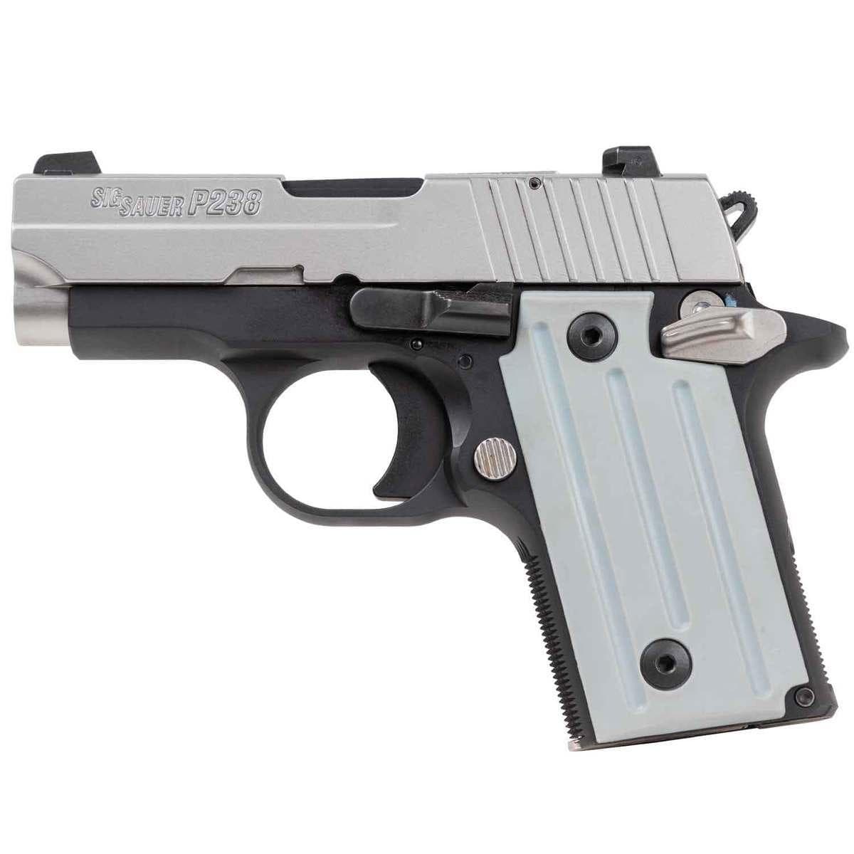 Sig Sauer P238 Handgun 380 ACP 6rd Magazine 2.7" Barrel Black and Silver CA Compliant