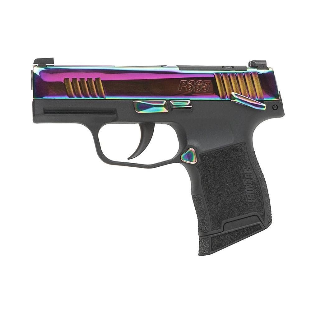 Sig Sauer P365 380 Rainbow Handgun .380 ACP 10rd Magazines (2) 3.1" Barrel Black with Rainbow Slide