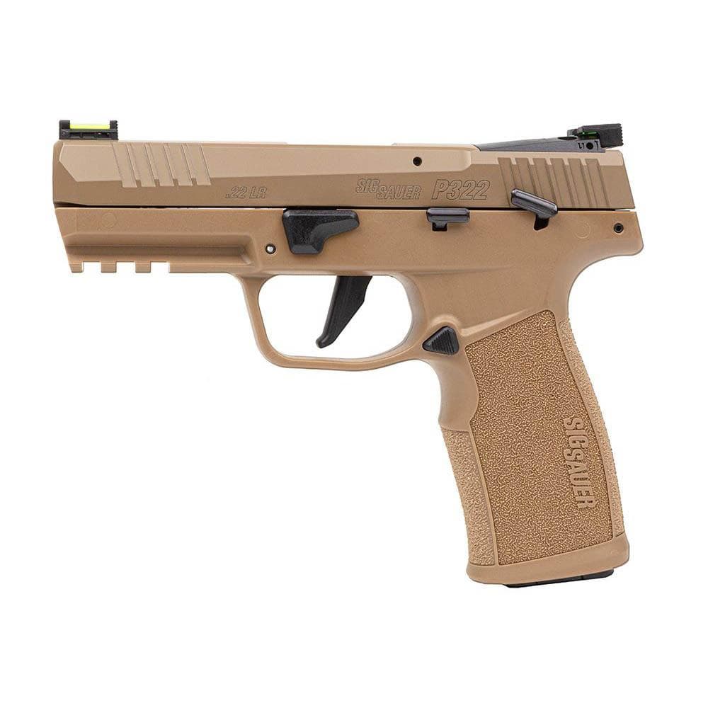 Sig Sauer P322 Coyote Handgun .22 LR 20rd Magazines(3) 4" Barrel Optic Ready