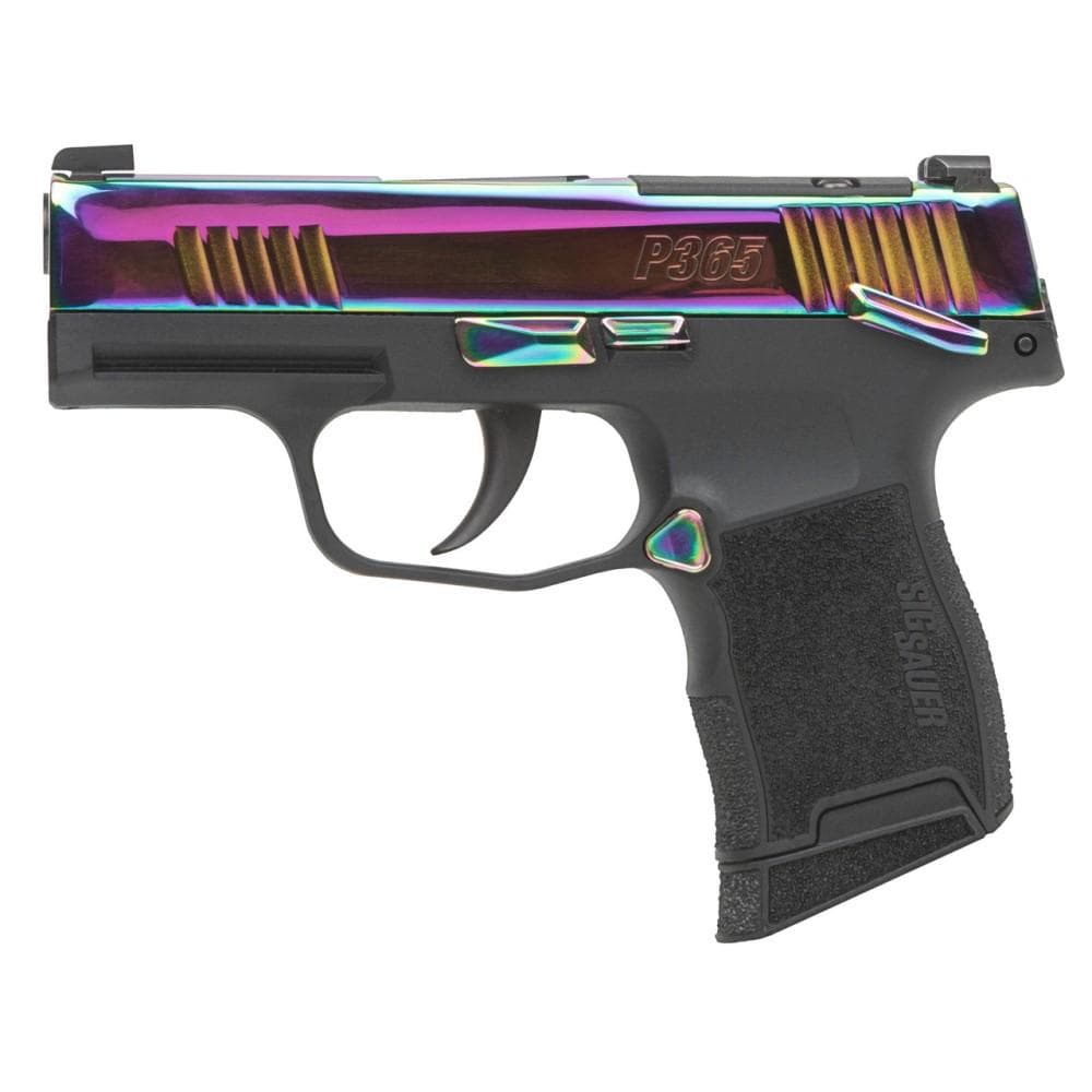 Sig Sauer P365X Handgun 9mm Luger 12rd Magazines (2) 3.1" Barrel Rainbow Titanium Slide with Black Frame