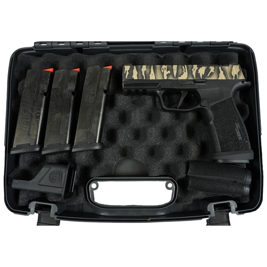 Sig Sauer P365 "Tiger Striped" XMACRO TACOPS Handgun 9mm Luger 17rd Magazines(4) 3.7" Barrel