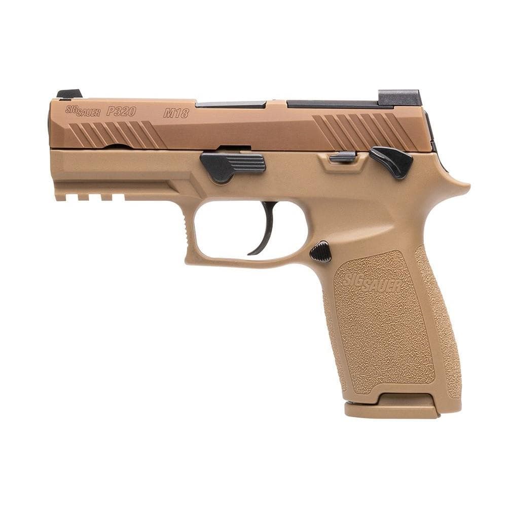 Sig Sauer P320-M18 Handgun 9mm Luger 10rd Magazines (3) 3.9" Barrel Coyote Tan CA Compliant