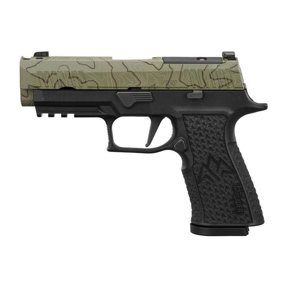 Sig Sauer P320-XTEN Endure Comp Handgun 10mm Auto 15rd Magazines(3) 3.8" Barrel Moss Green Slide Night Sights