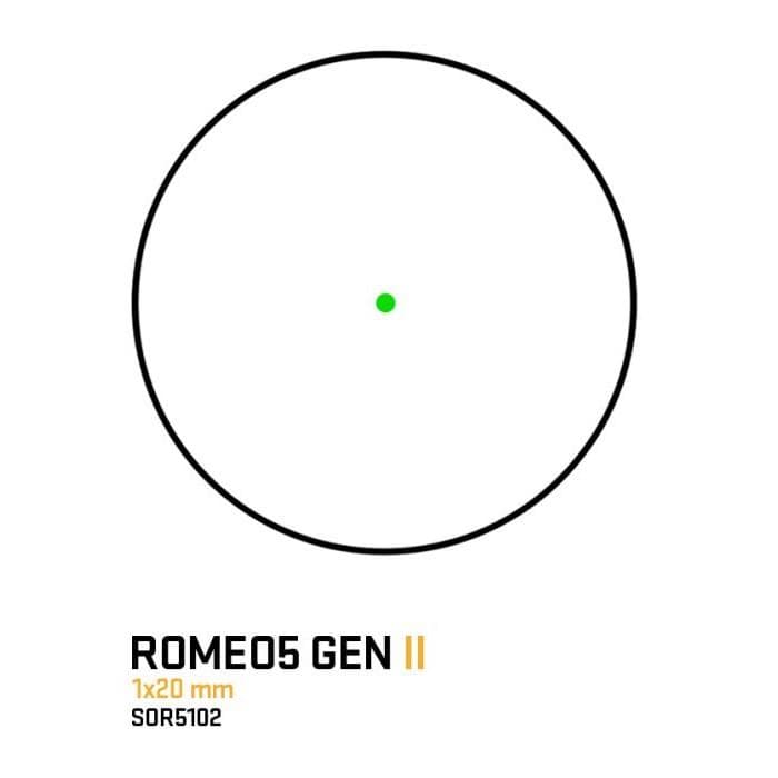 Sig Sauer Romeo5 Gen II Compact Green Dot Sight 1x20mm 1 MOA Green Dot 0.5 MOA Adj
