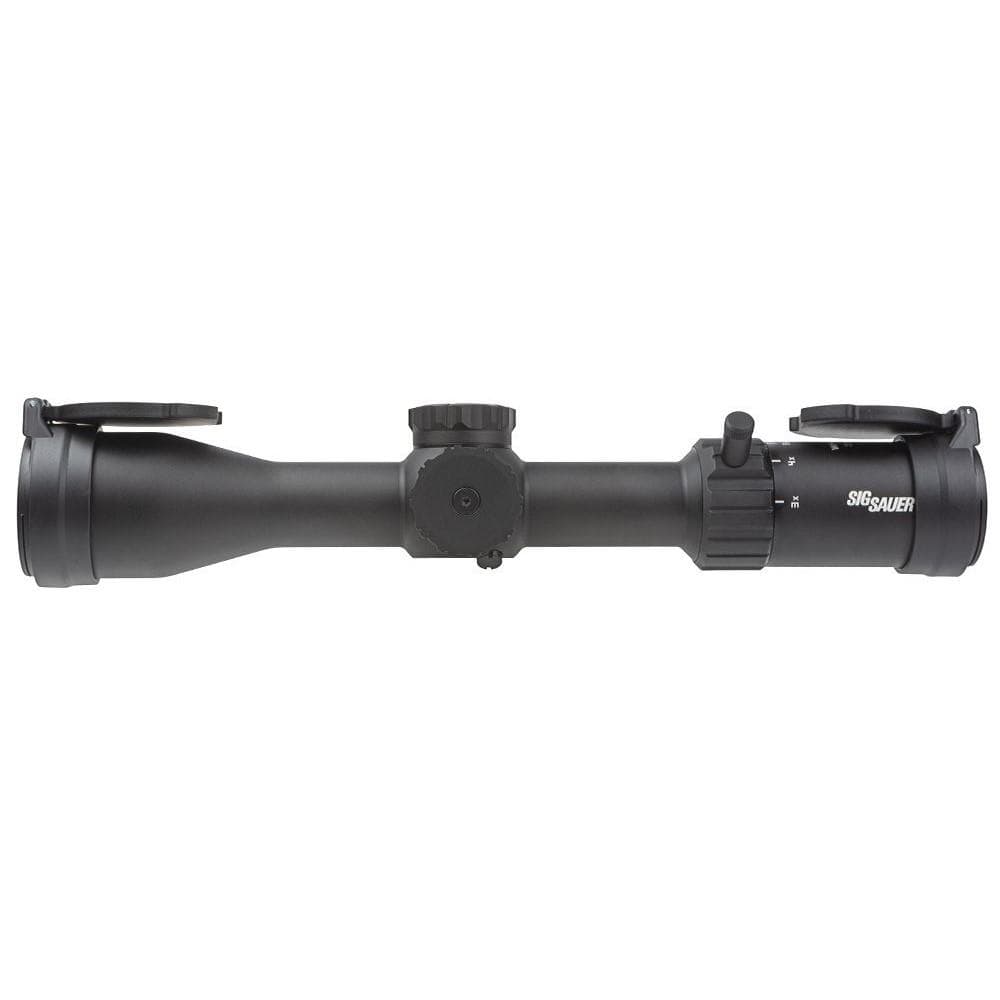 Sig Sauer Whiskey 4 Low Profile Rifle Scope 3-12x44 30mm SFP Quadplex non-Illum Capped 0.25 MOA - Black