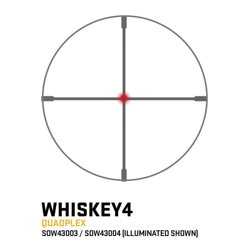 Sig Sauer Whiskey 4 Low Profile Rifle Scope 3-12x44 30mm SFP Hellfire Quadplex Illum Capped 0.25 MOA - Black