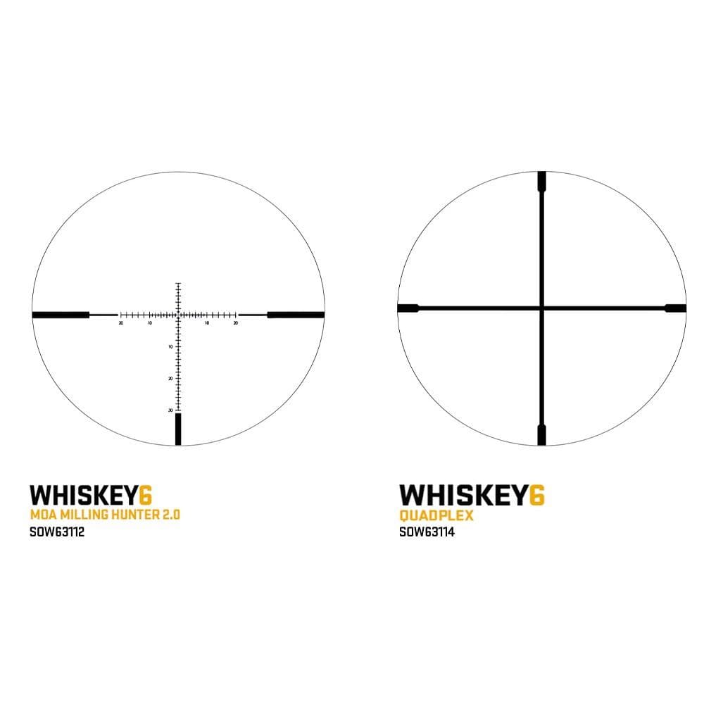 Sig Whiskey6 Rifle Scope 3-18x44 30mm SFP Multi-Lock Zero Stop MOA Milling Hunter 2.0 Non-Illum Black