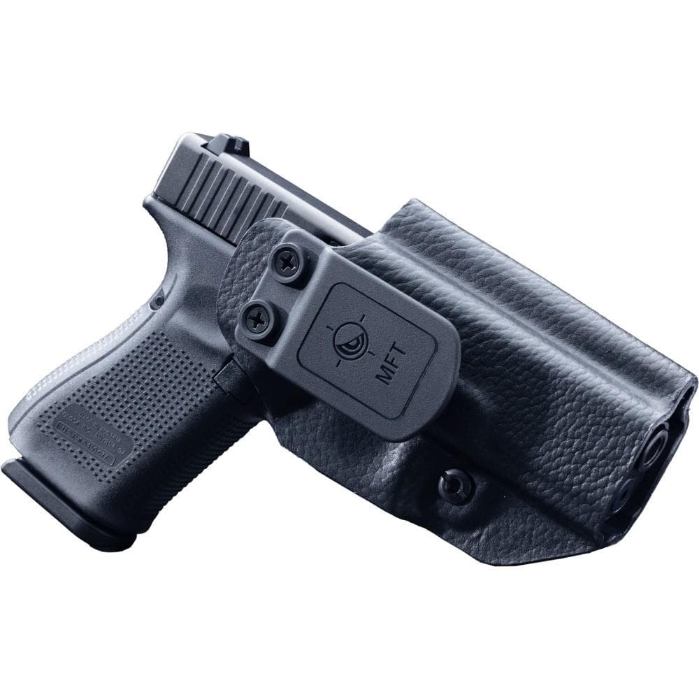 Mission First Tactical Leather Hybrid IWB/OWB Holster for Glock 19/23/44/45 Black Ambi