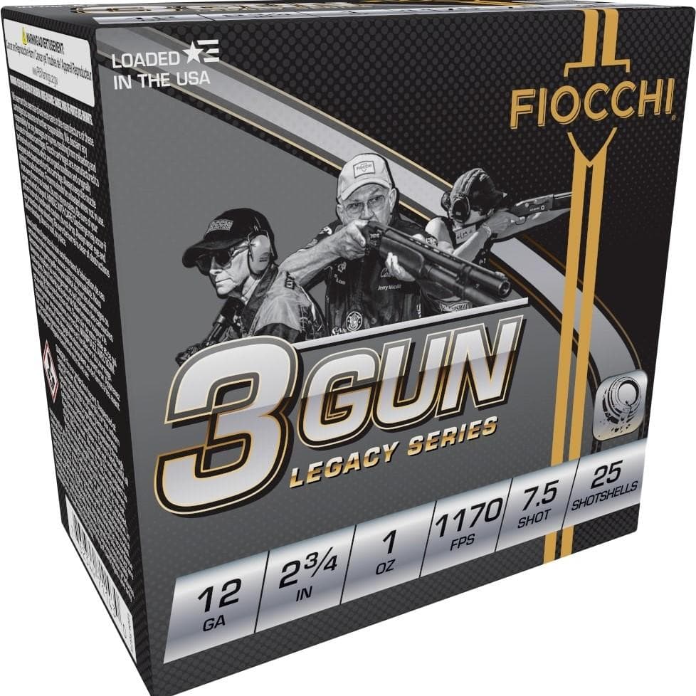 Fiocchi 3 Gun Match Shotshells 12ga 2-3/4" 1oz 1170 fps #7.5 25/ct