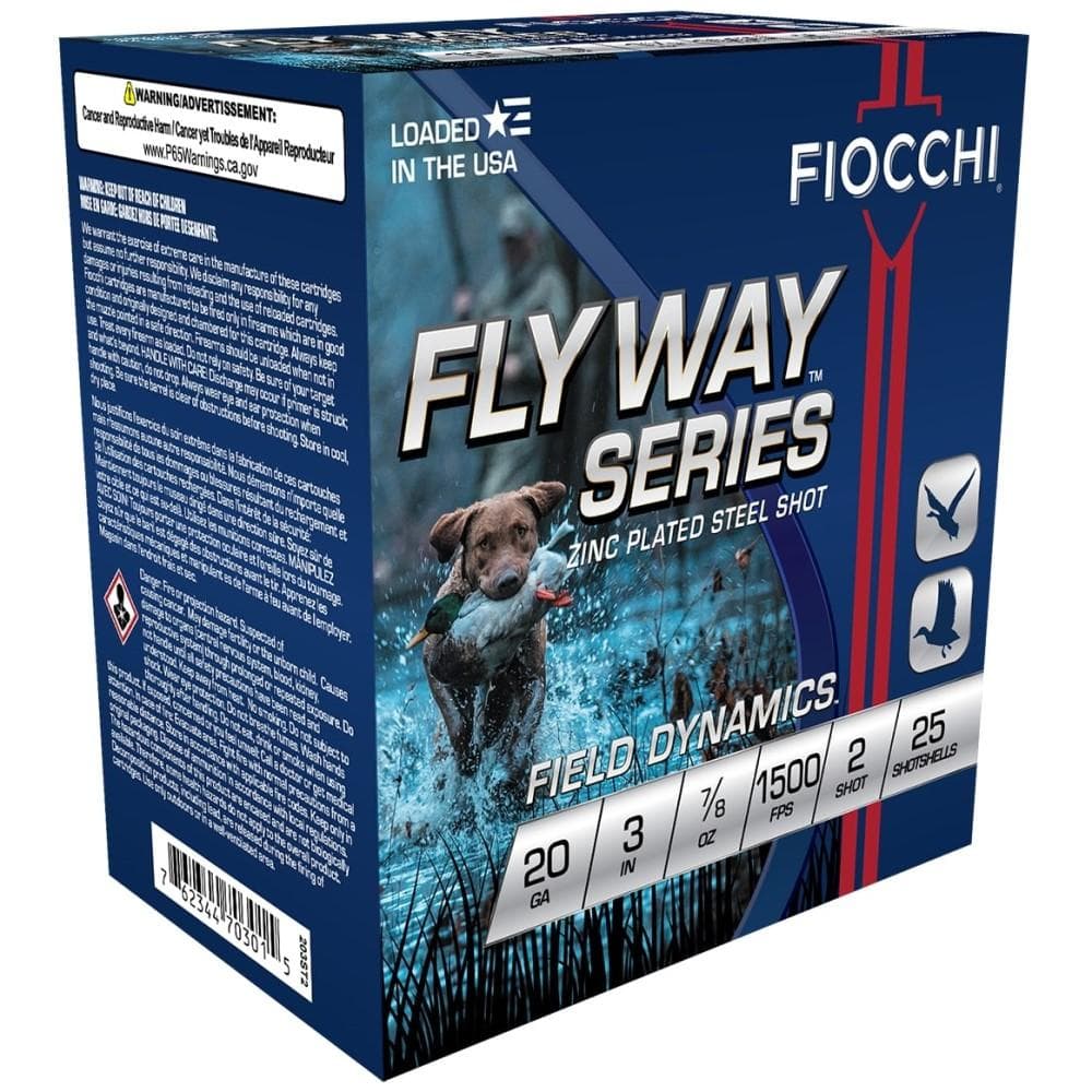 Fiocchi Flyway Steel Shotshells 20 ga 3" 7/8oz 1500 fps #2 25/ct