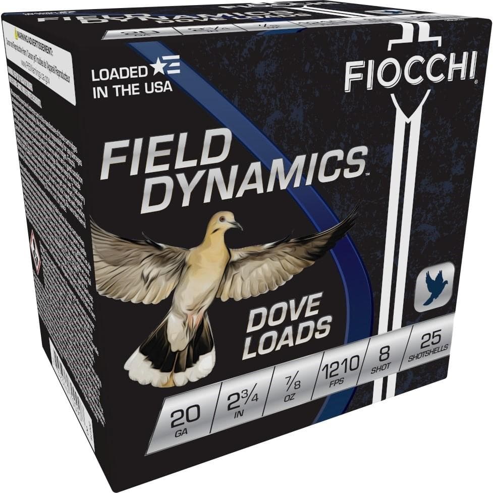 Fiocchi Lead Dove & Quail Shotshells 20ga 2-3/4 in 7/8 oz #8 1210 fps 25/ct