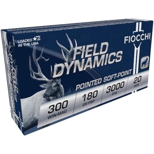 Fiocchi Field Dynamics Rifle Ammunition .300 Win Mag 180 gr PSP 3000 fps 20/ct