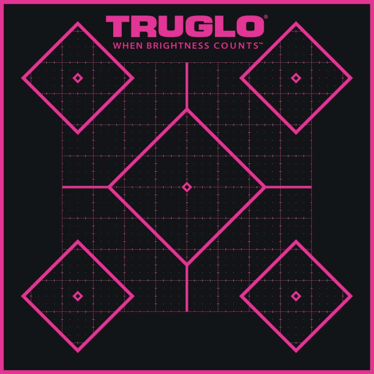 TRUGLO TRU-SEE Self Adhesive Targets - Handgun 12x18 Pink 6 Pack