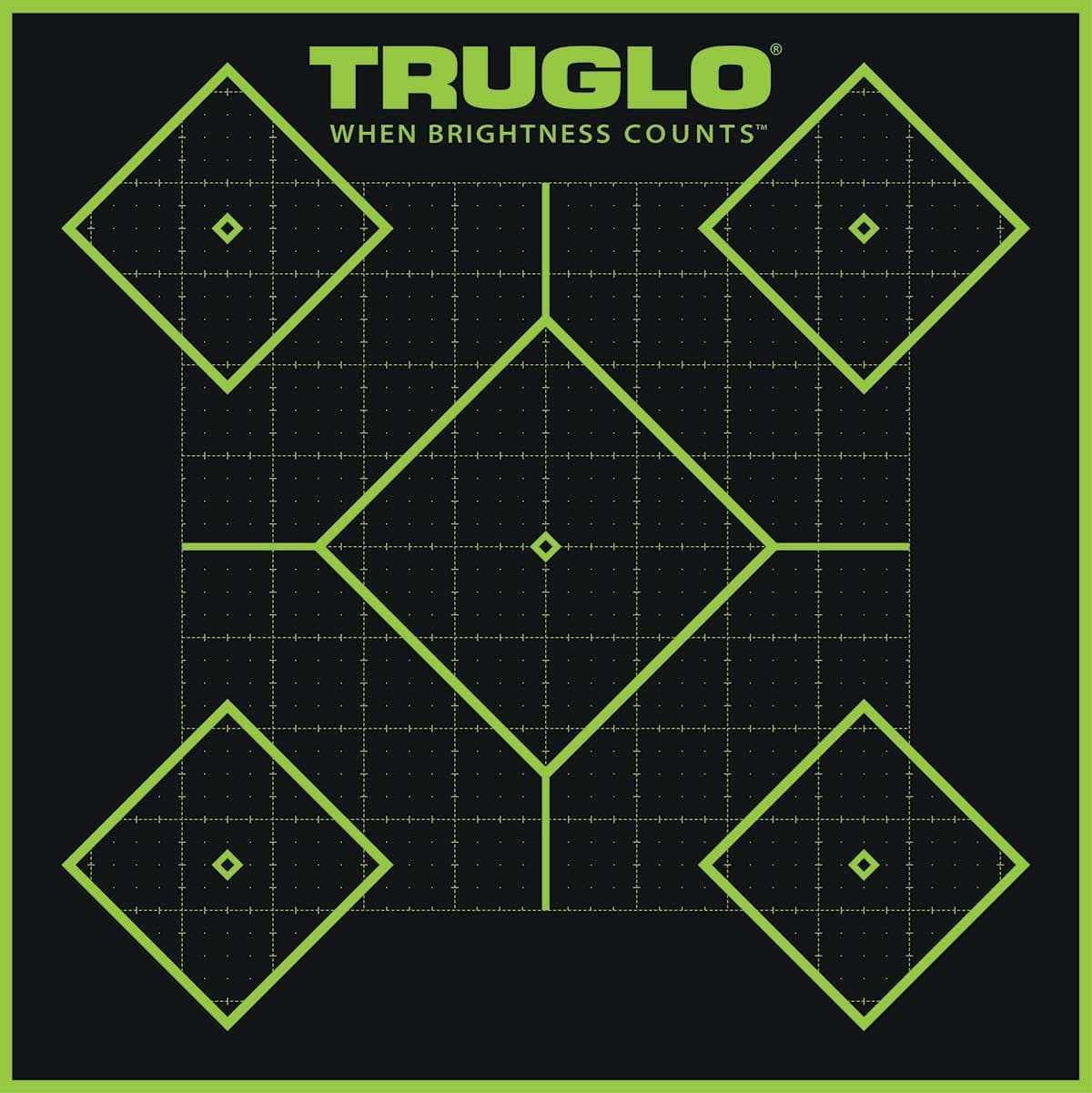 TRUGLO TRU-SEE Self Adhesive Targets - 5 Diamond 12x12 Green 12 Pack