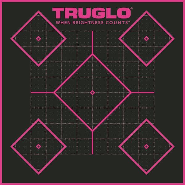 Truglo Tru-See Splatter Target 5 Diamond 12x12 6 Pack Pink