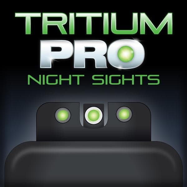 Truglo Tritium Pro Night Sights for Ruger SR9 SR9C SR40 SR40C SR45 - White Outline Front/Rear Green