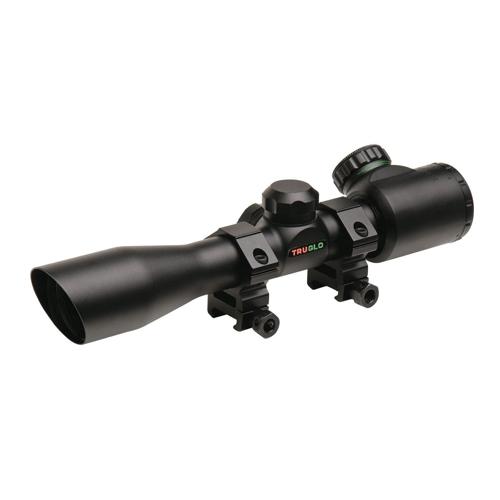 Truglo 4x32mm Crossbow Scope with Weaver Style Rings - Illuminated Dual Color Reticle Matte Black