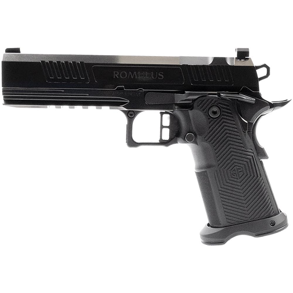 Alpha Foxtrot AF1911 Romulus Handgun 9mm Luger 17 & 20rd Magazines 5" Bull Barrel Polished DLC Black RMSc Cut