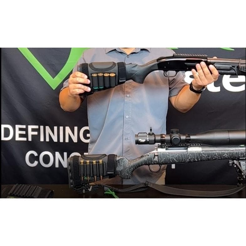 Sticky Holsters Sticky Stock Pad/Riser with Rifle Ammo Holder and D.O.P.E. Card Holder