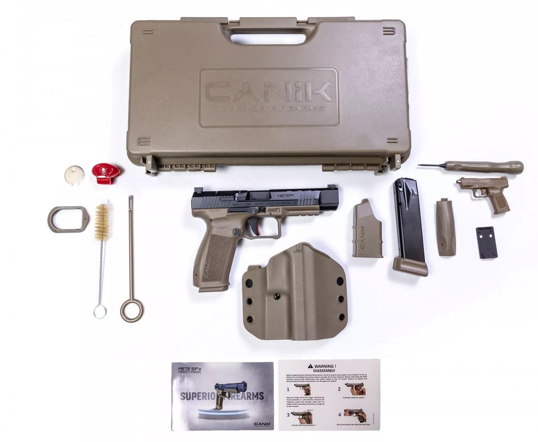Century Arms Canik METE SFX Handgun 9mm Luger 20/rd Magazines (2) 5.2" Barrel FDE Grip and Black Slide