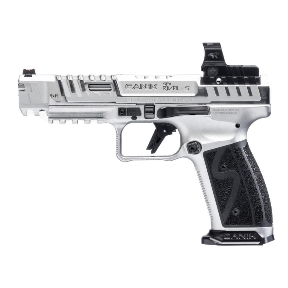 Canik SFx Rival-S Chrome Handgun 9mm Luger 18rd Magazines (2) 5" Barrel Chrome with MO2 Optic