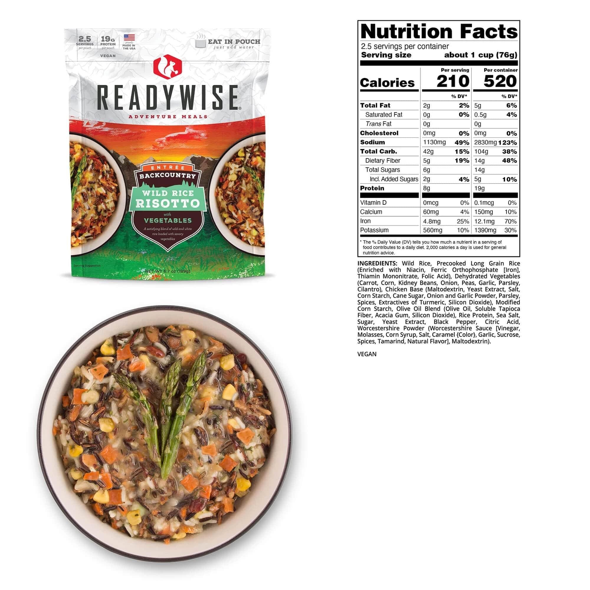 Readywise Backcountry Wild Rice Risotto with Vegetables - 6.7oz