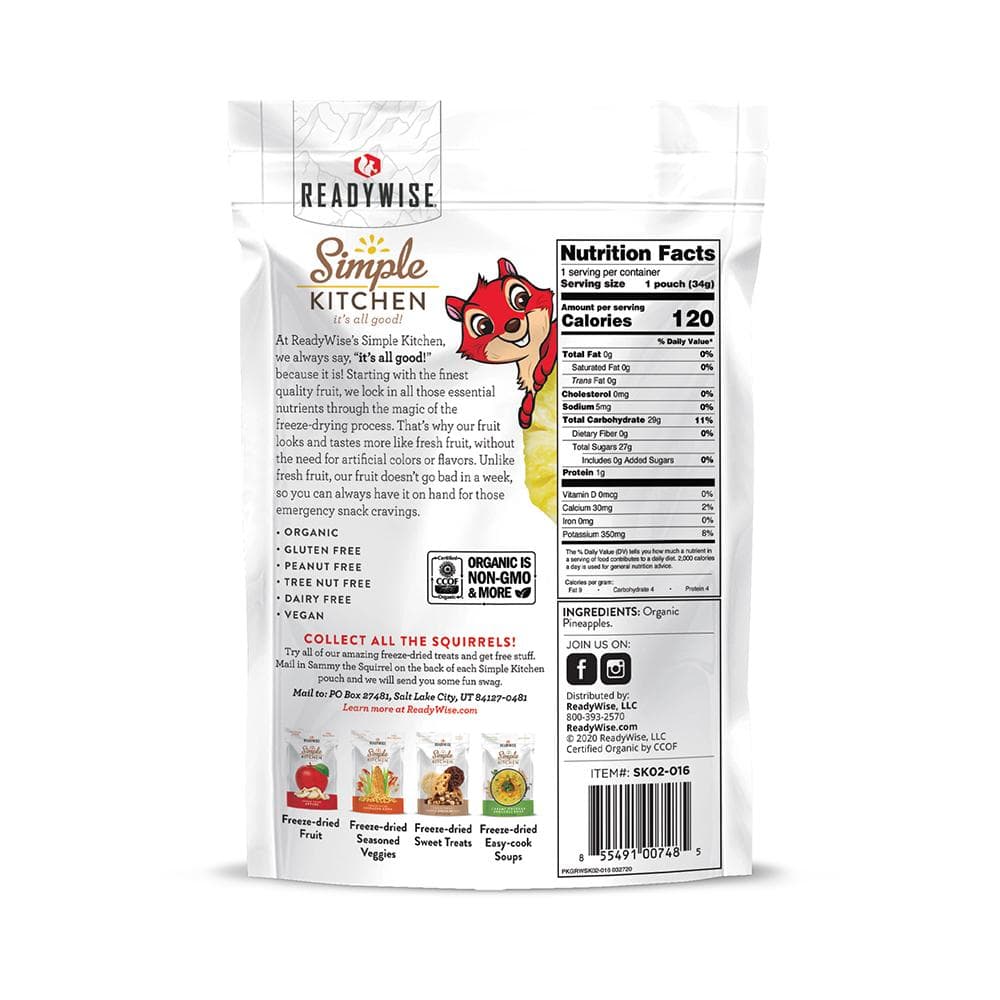 Readywise Organic Freeze Dried Pineapple