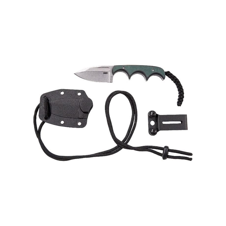 CRKT Minimalist Spear Point Fixed Knife 2-1/8" Spear Point Blade Green