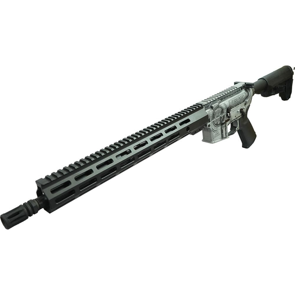 Shark Coast Tactical Trump 2.0 AR-15 Rifle w/SCC Lower 5.56 30rd Magazine 16" Barrel Distressed Silver Black