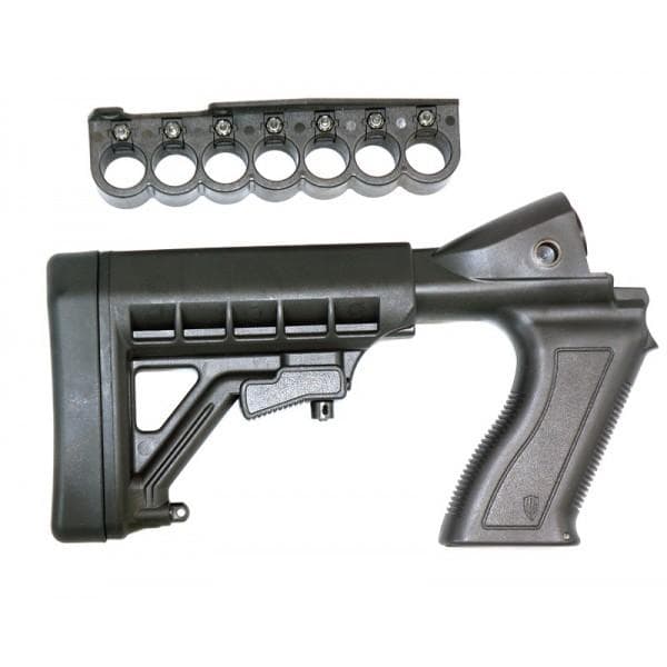 ProMag Mossberg 500 Shotgun Adjustable Buttstock 12 ga / 7rd Shell Carrier Black Polymer