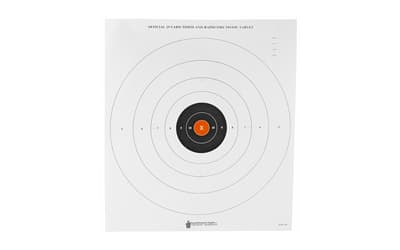 Action Target B-8, 25-Yard Timed And Rapid Fire Target, Black With Orange Center X-Ring, 21"x24", 100 Per Box
