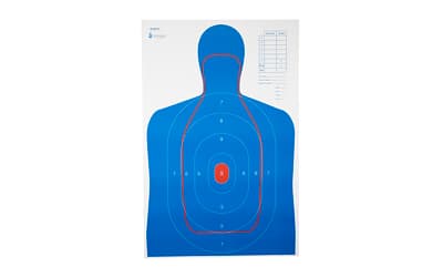 Action Target RC-B27E-Q, B-27E And FBI Q Combination Target, Blue/Red, 23"x35", 100 Per Box