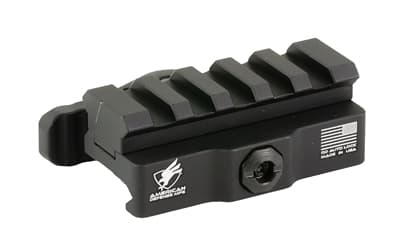 American Defense Mfg. Picatinny Riser, Quick Detach Mount, Fits Picatinny, 5 Slots, Anodized Finish, Black