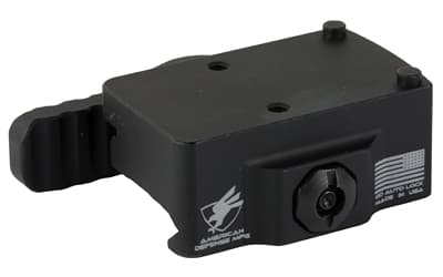American Defense Mfg. AD-RMR, Quick Detach Mount, Left Hand Lever, Low, Fits Trijicon RMR, Anodized Finish, Black