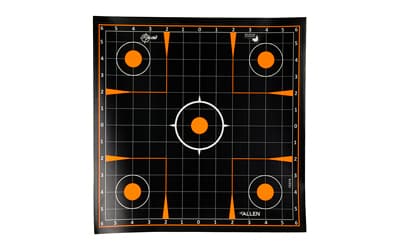 Allen Company EZ AIM Adhesive, Sight-In Grid, 12" Square, 10 Pack, Black/Orange