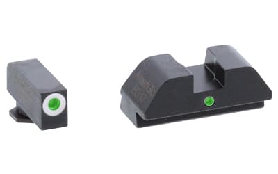 AmeriGlo I-Dot, Sight, Fits Glock 42 and 43, Green Tritium White Outline Front with Green Rear
